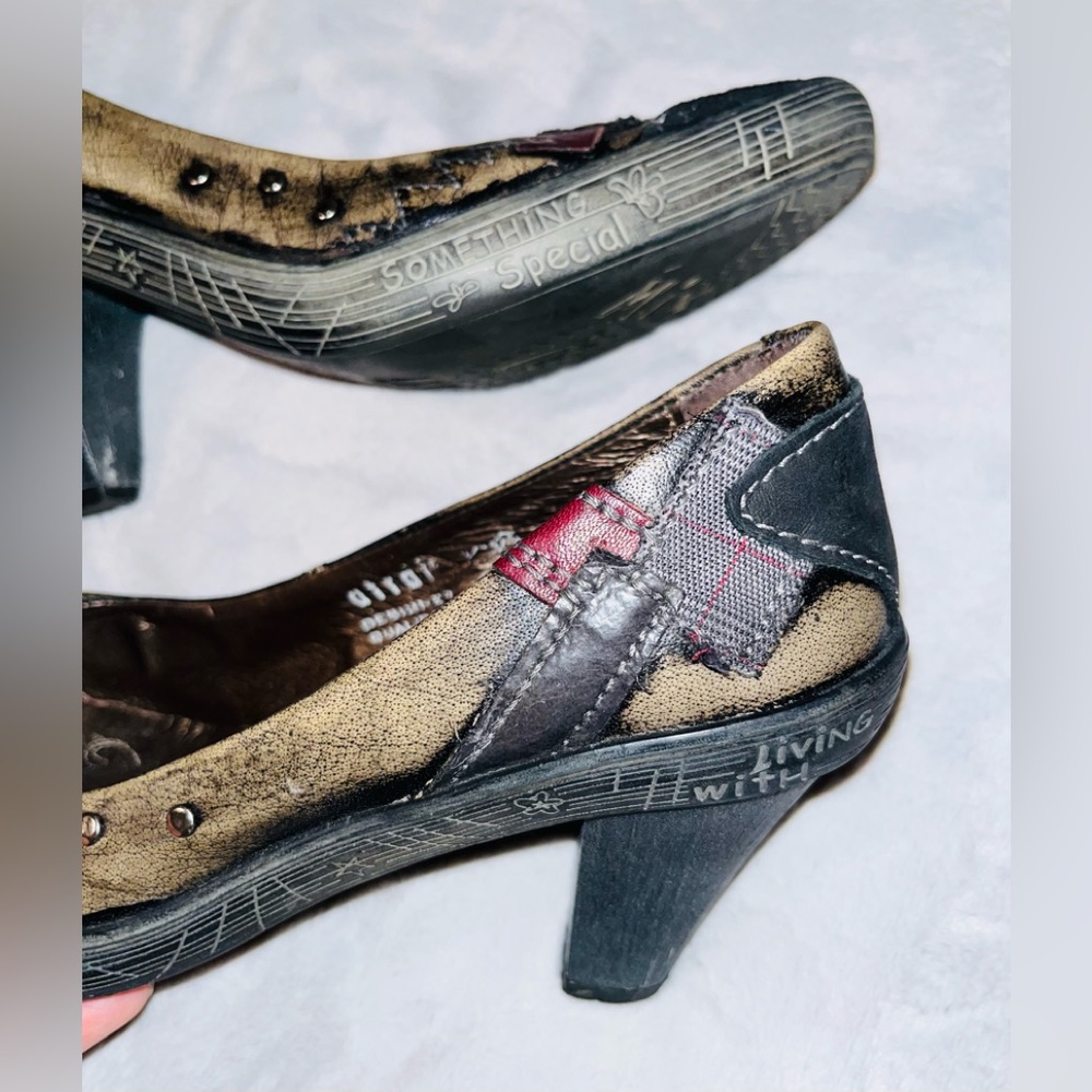 ATRAI Patchwork Leather Heels sz 8